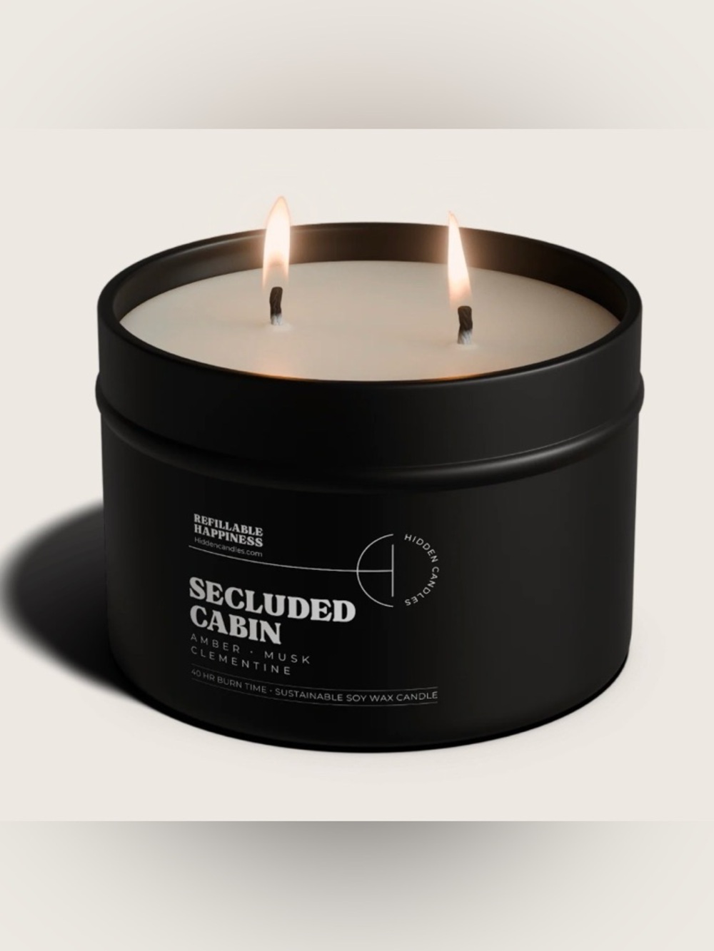 NEW Hidden Candles SECLUDED CABIN CANDLE 10.6 OZ – BERGAMOT, CEDARWOOD & AMBER